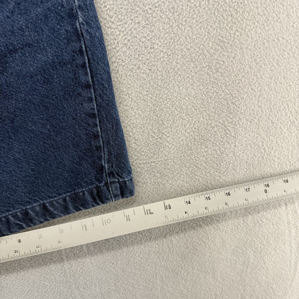 Vintage Pleated Jean Shorts mens 36 FITS 33 Blue Baggy Jorts High Waisted 90s 7' - Picture 6 of 8